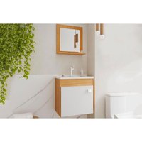 Conjunto Banheiro Iris c/Cuba + Espelho Cinamomo/Branco MGM