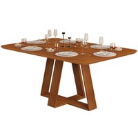 Mesa Jantar Celeste c/Tampo MDF Curvo 170cm Freijo DJ Móveis