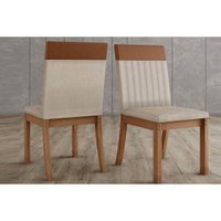 Cadeira Jantar Isa Kit 2 Un Nature/Corano Linho Henn
