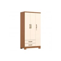 Guarda Roupa Solteiro 3 Portas c/Pés Açaí Cinamomo/Off Henn