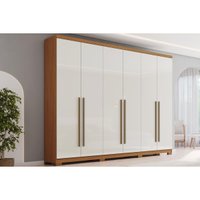 Guarda Roupa Casal 6 Portas e 3Gavs Jade Cinamomo/Off Henn