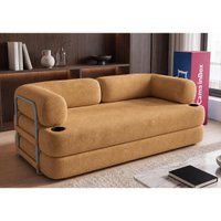 Sofá Cama Orbe 1,90m Xpand Tech Tecido Boucle Caramelo Cama inBox