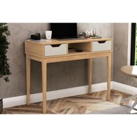 Mesa Escrivaninha Juvenil MB 1099 c/ 2 Gavetas Mel/Off White - Movelbento