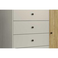 Cômoda Casal MB 1059 c/ 1 Porta e 4 Gavetas 100cm Mel/Off White - Movelbento