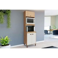 Paneleiro de Cozinha Modulado Torino c/ 3 Portas 63cm Mel/Off White - Movelbento