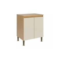 Gabinete de Cozinha Modulado c/ Tampo Rebeca c/ 2 Portas 80cm Mel/Off White - Movelbento