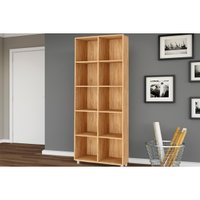 Estante Livreiro Casal ESM225 c/ 10 Nichos 74x185cm Mel - Movelbento