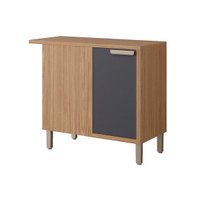 Módulo Cozinha MGM Eloise Balcão de Canto Direita/Esquerda c/1 Porta e Tampo 92cm Freijo/Titanium-MGM