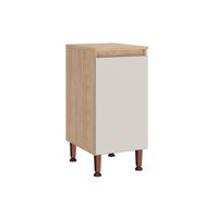 Balcão de Cozinha Modulado c/ Tampo Rebeca c/ 1 Porta 40cm Mel/Off White - Movelbento