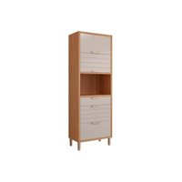 Módulo Cozinha MGM Eloise Paneleiro 1 Forno c/2 Gavetas e 3 Portas Basculantes Riscadas 70 cm Freijo/Off White-MGM