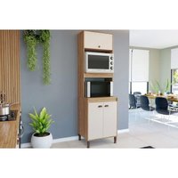 Paneleiro Cozinha Modulado Torino c/ 3 Portas 63cm Mel/Off White Movelbento