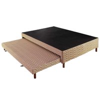 Cama Box Base c/Auxiliar Universal Casal Sommier Rústico Bordado Clean (138x188x30) - Paropas