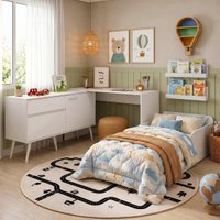 Kit Cama Infantil Montessoriana com Escrivaninha e Colchão Incluso Lume Multimóveis MP4824