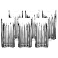 Jogo 6 Copos Altos Soho Cristal 390ml 15cm Água Suco Servir Mesa Posta Elegante