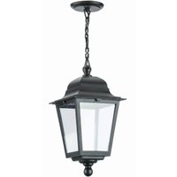 Pendente Soberana Luminária de Teto 21x58cm Lente Transparente Bivolt Preto Dital Termoplástico