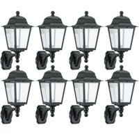 8 Luminárias Decorativas de Parede 28x52cm Pretas Soberana Soquete E27 Arandelas Dital