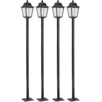 Kit 4 Postes para Iluminação Externa 1,95m Jardim Praça E27 Lente Transparente Soberana Dital