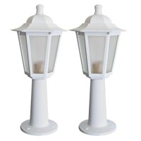 Kit 2 Postes Balizadores Branco para Muro Jardim Lente Fosca Termoplástico Grega Dital