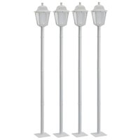 Kit 4 Postes de Jardim 1,95m Lente Transparente Luminária Externa Branca Soberana Dital