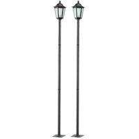 Kit 2 Postes para Jardim 1,71m Luminárias Iluminação Externa Bivolt Lente Fosca E27 Grega Dital