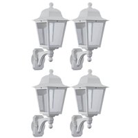 Kit 4 Luminárias Arandelas Elegante Branca Lente Transparente para Parede Termoplástico Lâmpada E27 Dital