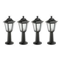 Kit 4 Balizadores para Muro Iluminação Externa Termoplástico Lente Fosca Preto Grega Dital