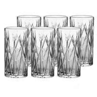 Jogo com 6 Copos Altos em Cristal Texturizado 390ml Linha Forest L'Hermitage