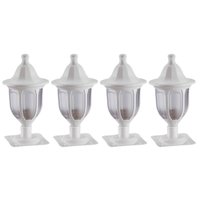Kit 4 Balizadores Branco para Jardim em Alumínio Lanterna Injetada Termoplástico Dital