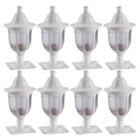 Kit 8 Balizadores para Muro Jardim em Alumínio Branco Lanterna Injetada Termoplástico Dital