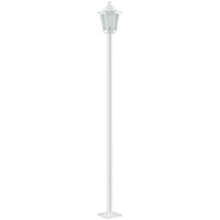 Poste Branco 171cm Alumínio Luminária Grega de Piso Externa E27 Termoplástico Lente Fosca Dital
