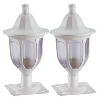 Kit 2 Balizadores Brancos para Muro Jardim Alumínio Lanterna Termoplástico Modena Dital