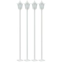 Kit 4 Postes Luminárias de Jardim Praça 1,71m Iluminação Externa Branco Lente Fosca Grega Dital