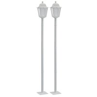 2 Postes Branco Soberana 1,95m Alumínio Termoplástico Lente Transparente Dital Praça Jardim