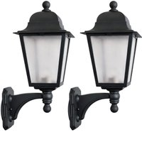 Kit 2 Arandelas de Parede Bivolt E27 Pretas Luminárias Dital Ambiente Interno e Externo