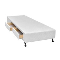 Cama Base c/Aux 2 Gavetas Solteiro Castor Poli White 88x188x27