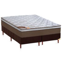 Cama Box CRC Queen + Colchão Molas Pocket Castor Revolution 158x198