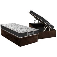 Cama Box Baú CRC Solteiro +Colchão Molas Bonnel Sleep Probel 88x188