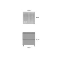 Kit Cozinha Nesher 2 Peças Rainha CZ424 Nature/Verde