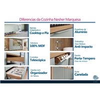 Cozinha Modulada Nesher Marquesa Nesher 4 Peças CZ429 Nature/Verde
