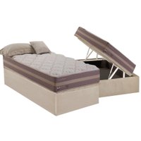 Cama Box Baú CRC Solteiro +Colchão Molas Bonnel Casablanca Herval -