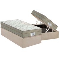 Cama Box Baú CRC Solteiro +Colchão Molas Bonnel Born Probel 88x188