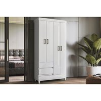 Guarda Roupa 4 Portas 4 Ptas c/Pés Fit Branco - S. Andirá