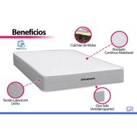 Cama Box Baú CRC Solteiro +Colchão Molas Super Pocket Plenno Ortobom 88