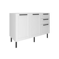 Gabinete p/ Pia Cozinha Tecno Mobili CZ-3300 s/ Tampo c/2 Portas e 3 Gavetas 120cm Branco