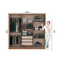 Guarda Roupa 6 Portas Belmont Cedro/Salvia - Carraro