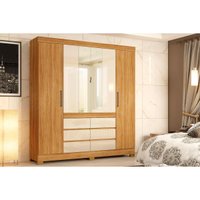 Guarda Roupa Casal 4 Ptas c/Esp Cadis Cinamon/Off Demóbile