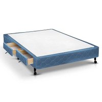 Cama Base c/Aux 2 Gavetas Viúva Castor Poli Blue 128x188x27