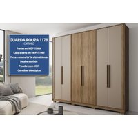 Guarda Roupa Casal 6 Portas Everest Cedro/Salvia Carraro