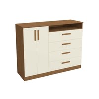 Cômoda Casal CMD001 2 Portas 4 Gav Canela/Off White - Kappesberg