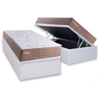 Cama Box Baú CRC Solteiro +Colchão Molas Ensacadas Privilege Paropas -